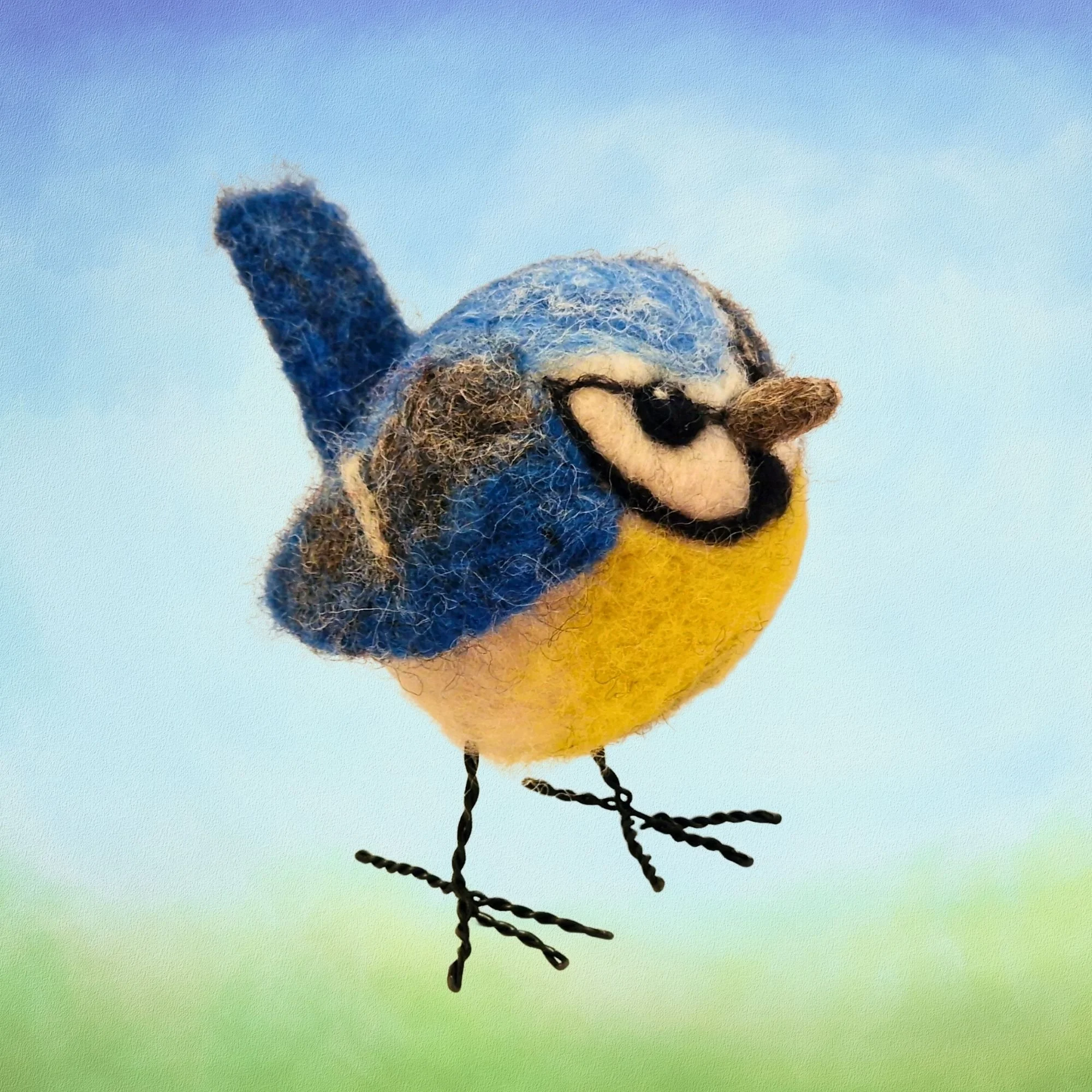 Needle Felt a Blue tit