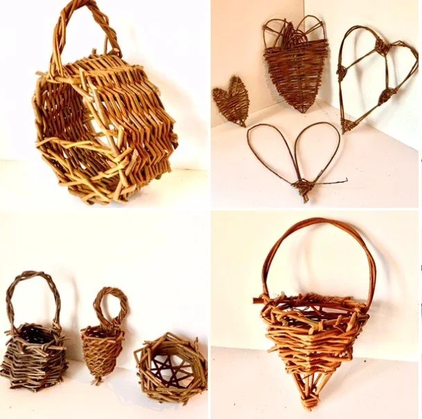 Willow Mini Baskets, Bird Feeders, Hearts And More
