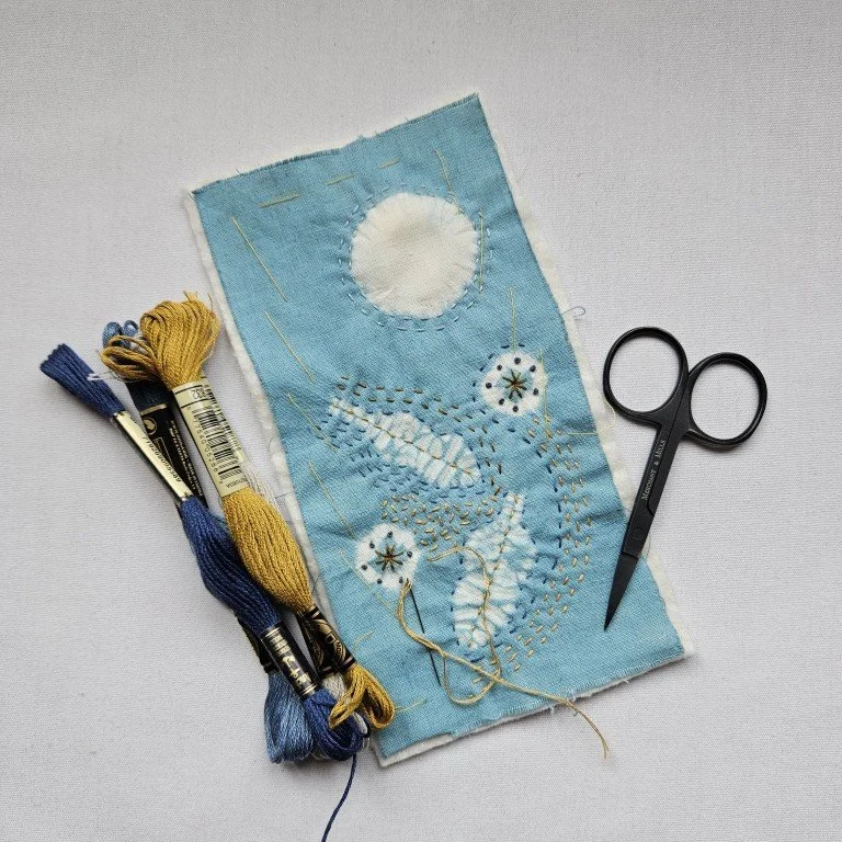 Embroider On Shibori - Create a Small Hanging 