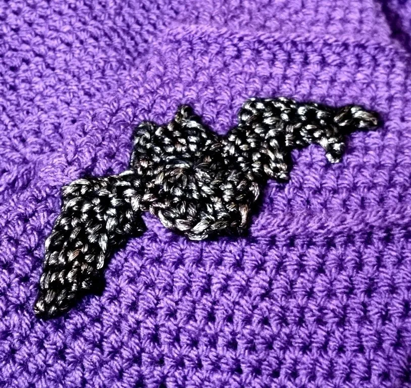 Crochet Applique Bat