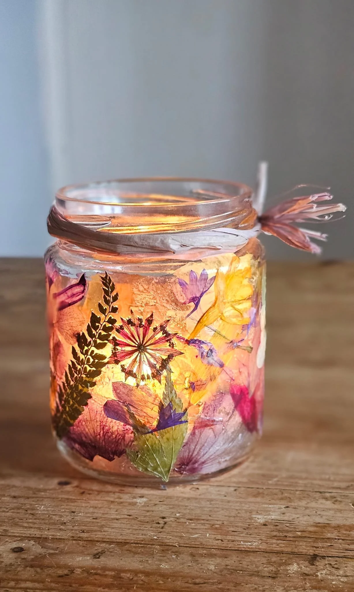 Pressed Flower Jam Jar Lanterns