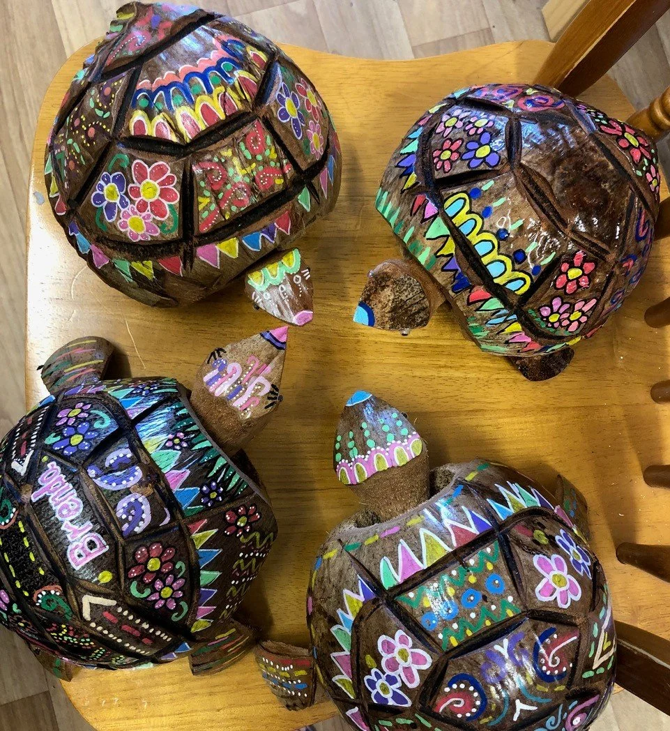 Tortoise Coconut Acrylic Painting 