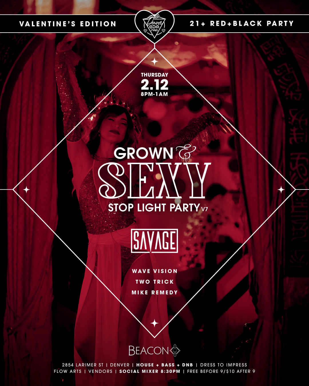 Grown &amp; Sexy V7 | Valentine's Red+Black Stop