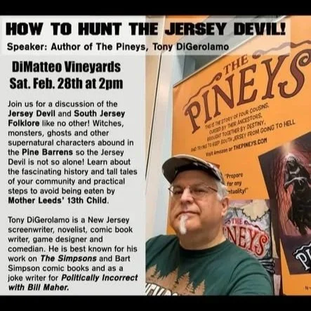 How to Hunt the Jersey Devil with Author Tony Digeroiamo at DiMatteo Vineyards