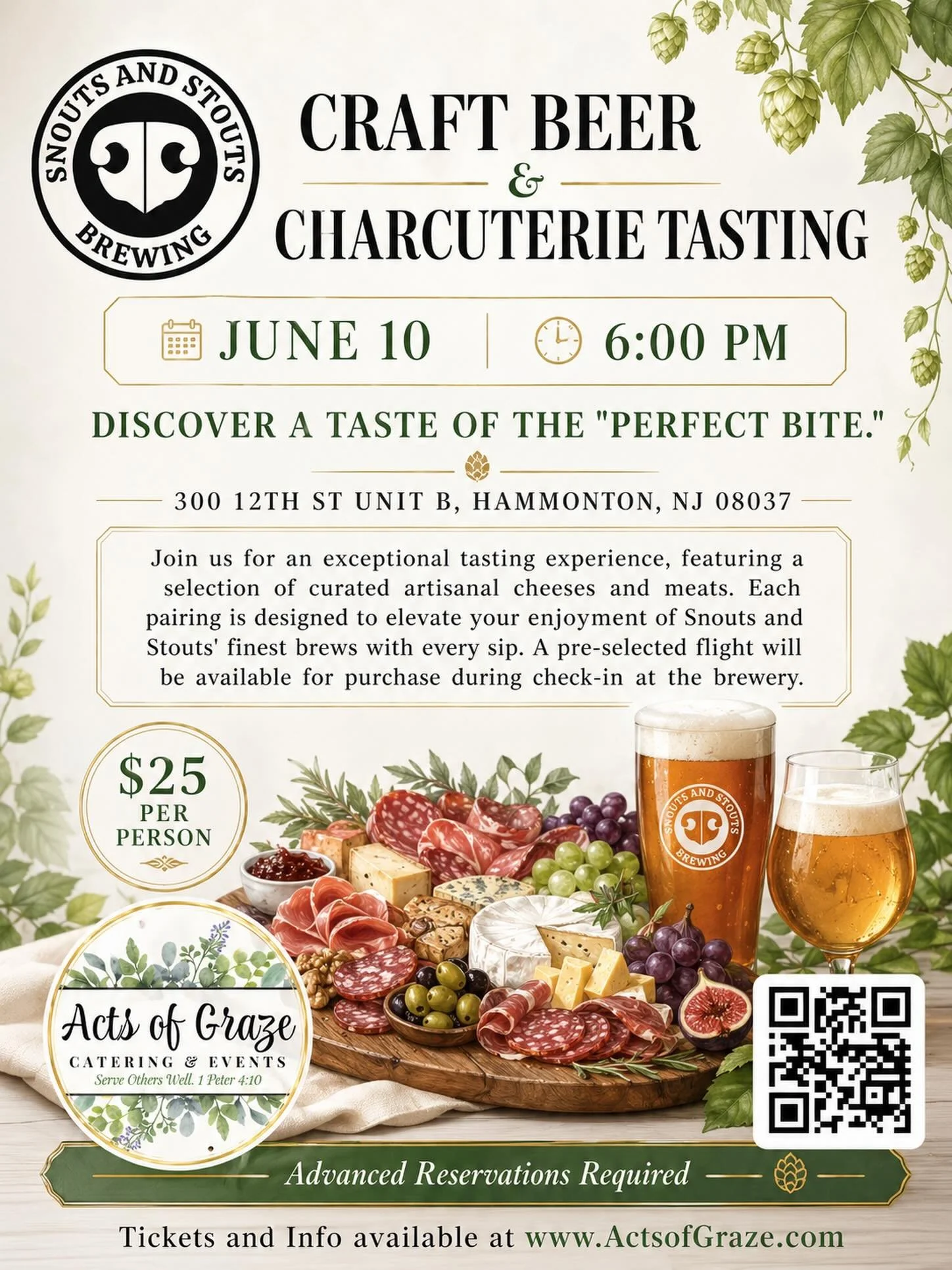 Art of the Graze Beer & Charcuterie Pairing at Snouts & Stouts