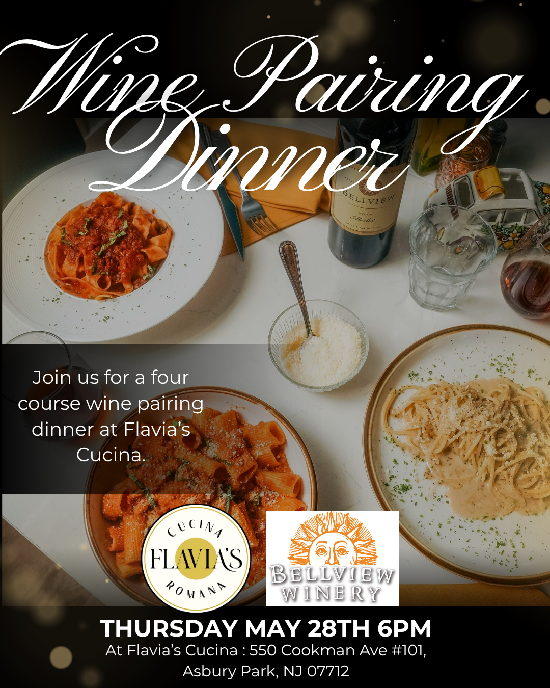 Wine Pairing Four Course Dinner with Bellview Winery