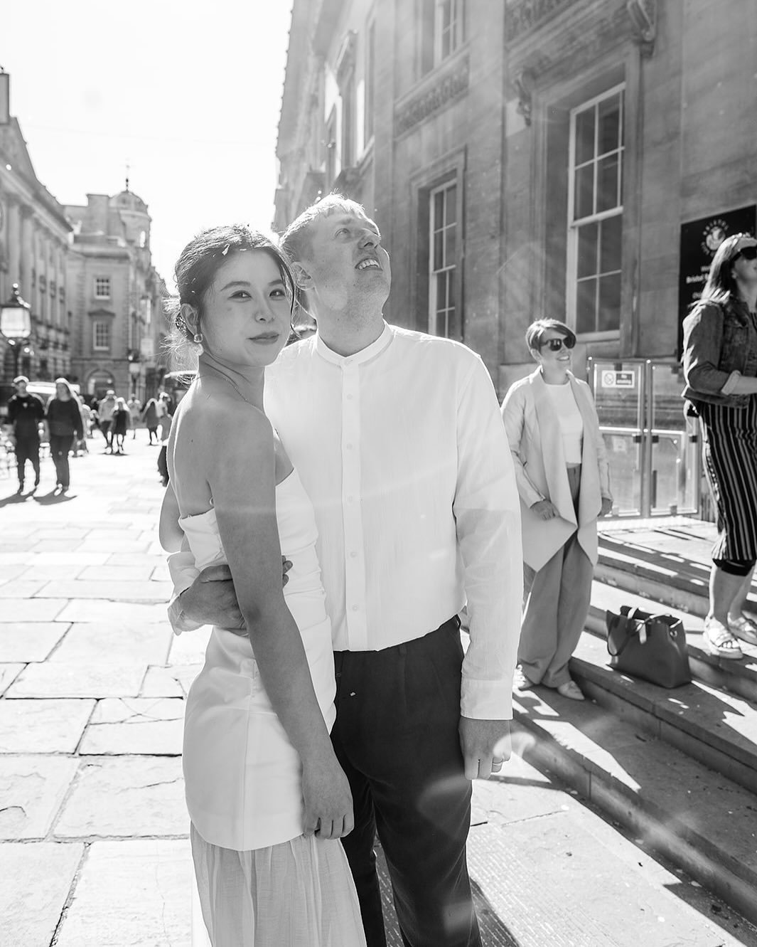 Jesse and Yi in black and white 🤍🖤

Photographer: @suziesmithphoto 
Venue: @bristolcityweddings 
Confetti: @proper.confetti