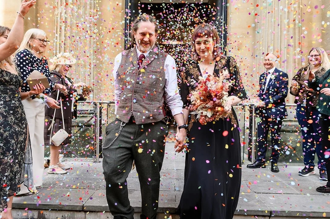 Steph and Ant showing us how to have an absolutely epic confetti exit, and how to look cool AF on your wedding day too ❤️&zwj;🔥