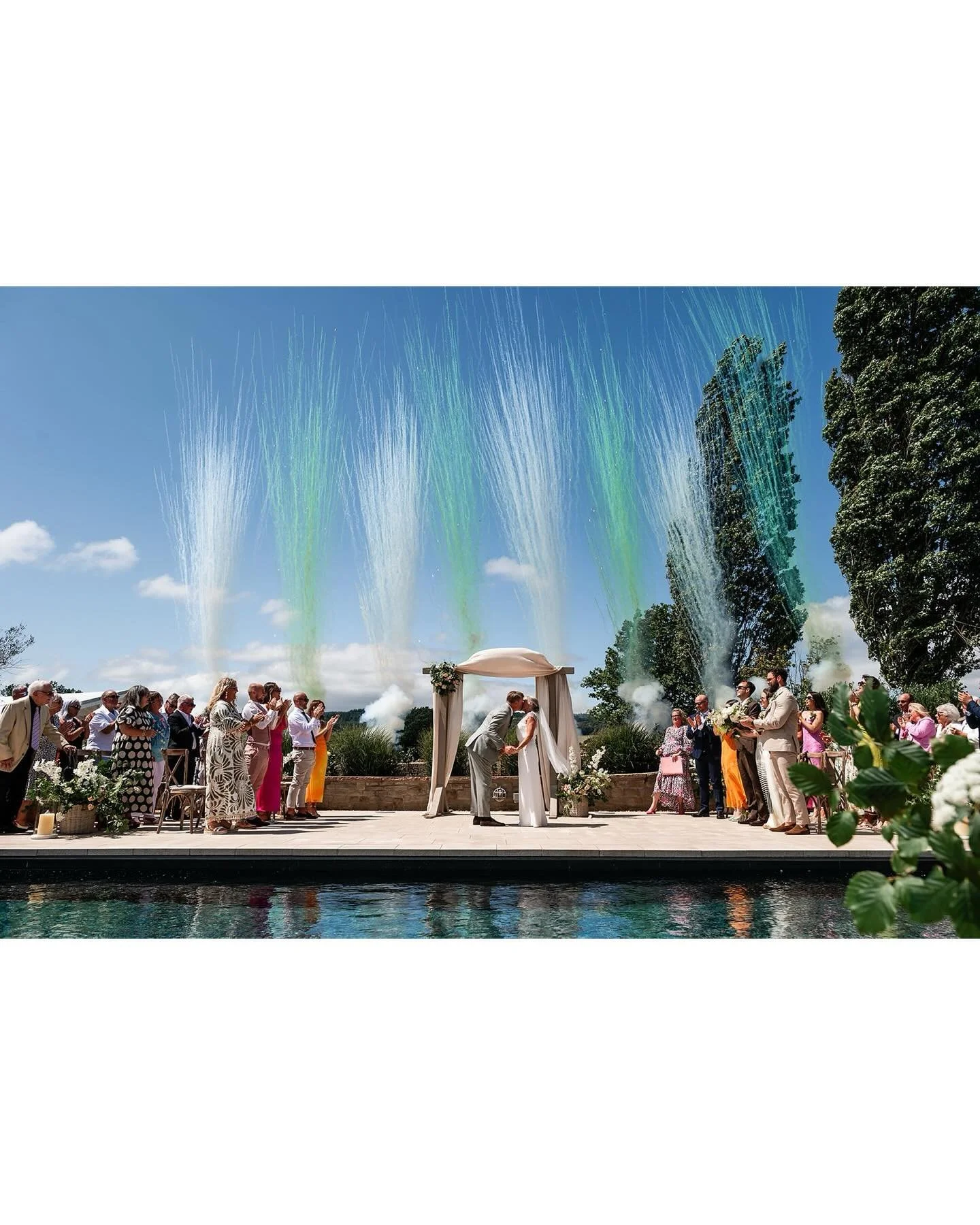 A few photos from the most stunning summer day for Sarah and Nigel last June. 

Featuring smoke grenades, fireworks, cocktails, an illustrator, stunning flowers and styling and surprise line dancing! 

Just the lushest day with the loveliest people 
