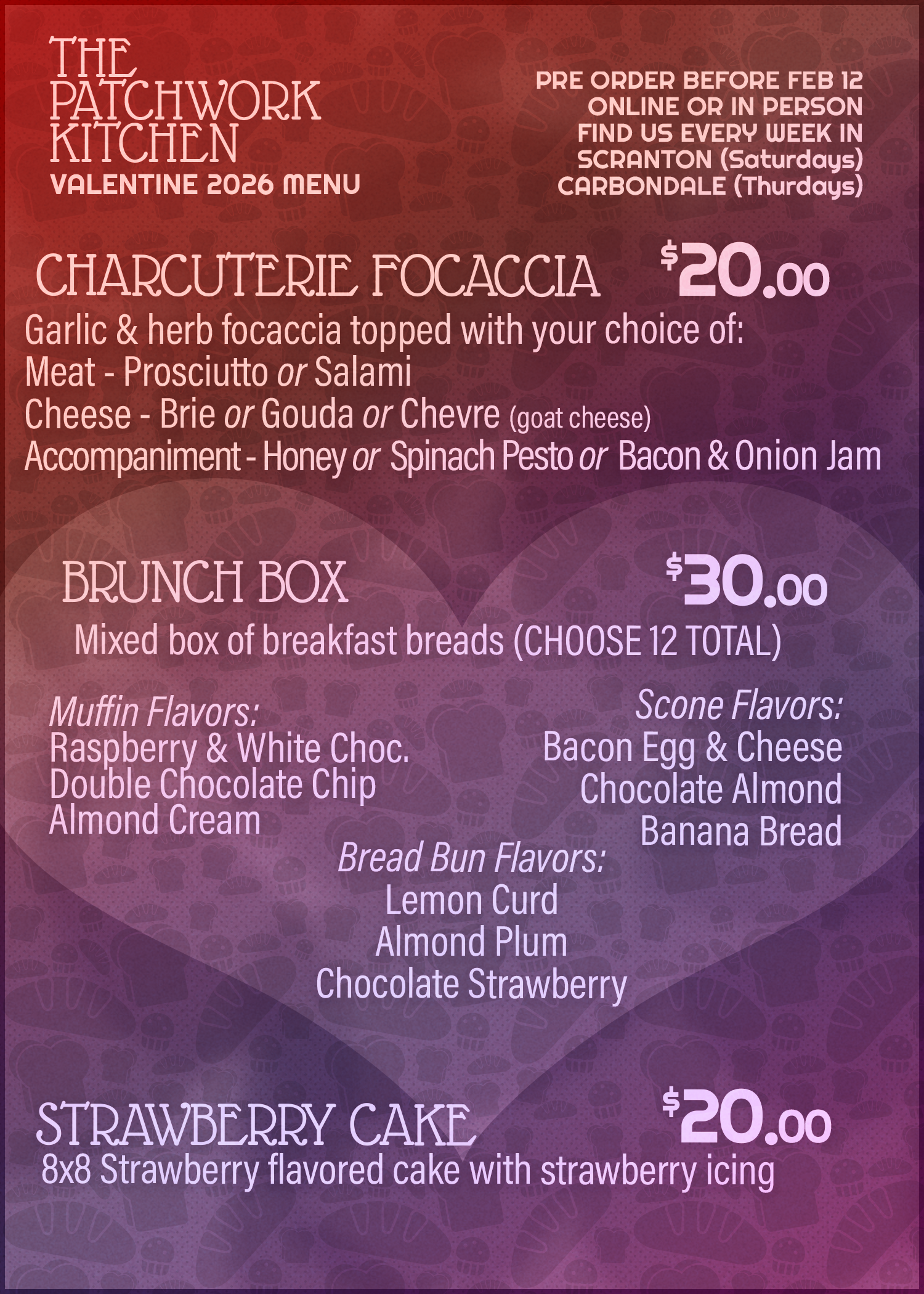 Valentine’s Day Menu 2026