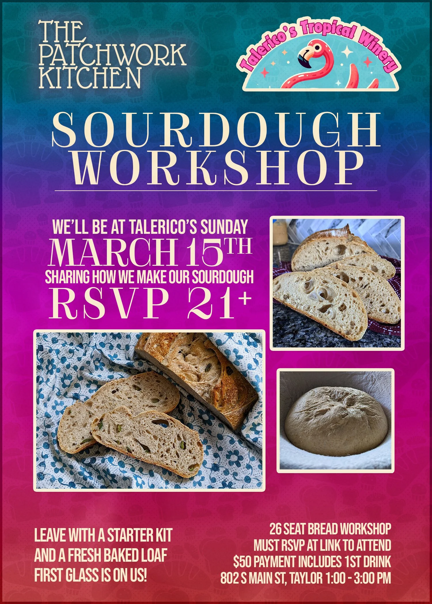 Sourdough for Beginners Bake and Sip