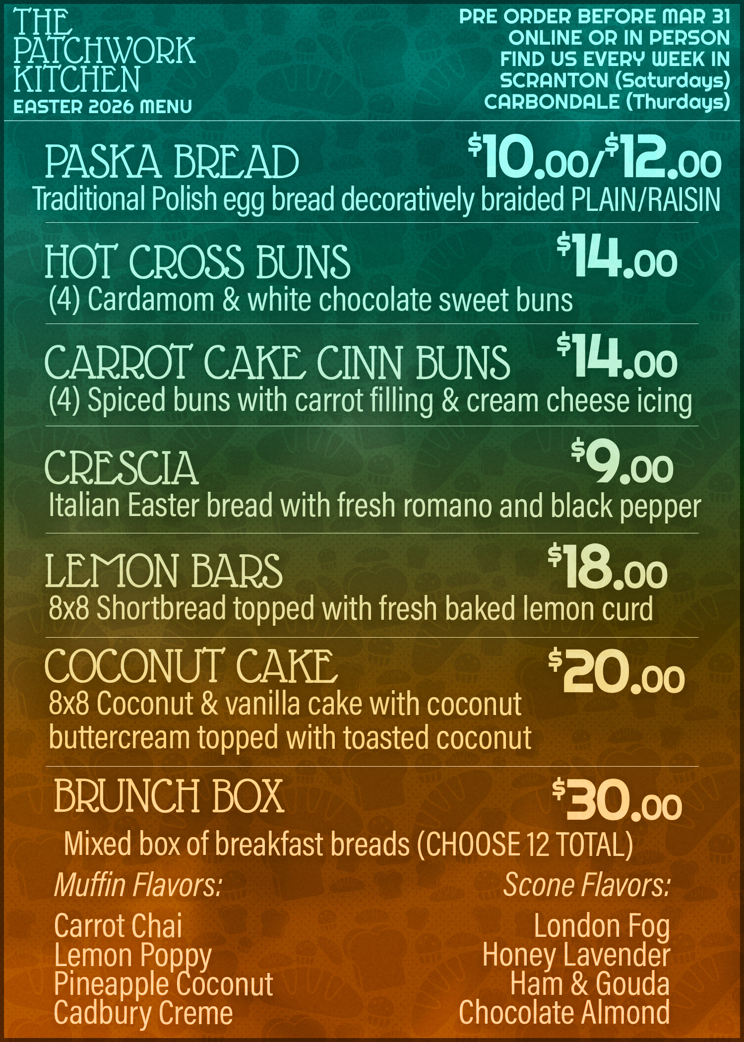 Easter Menu 2026
