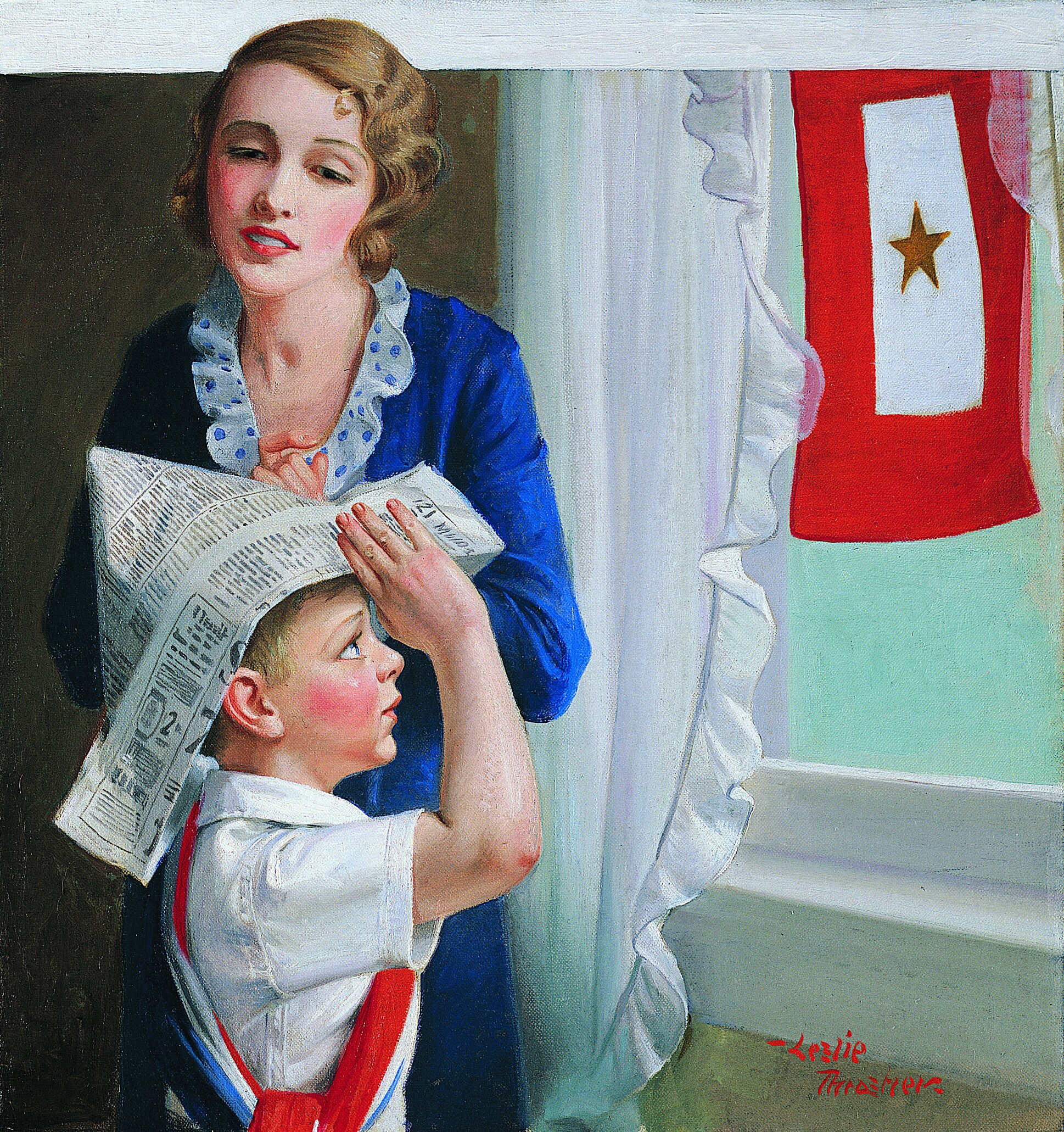   Leslie Thrasher (1889-1936)   The Patriot  1931, oil on canvas 18” x 16”, signed lower right  Liberty Magazine,  July 4, 1931 cover 