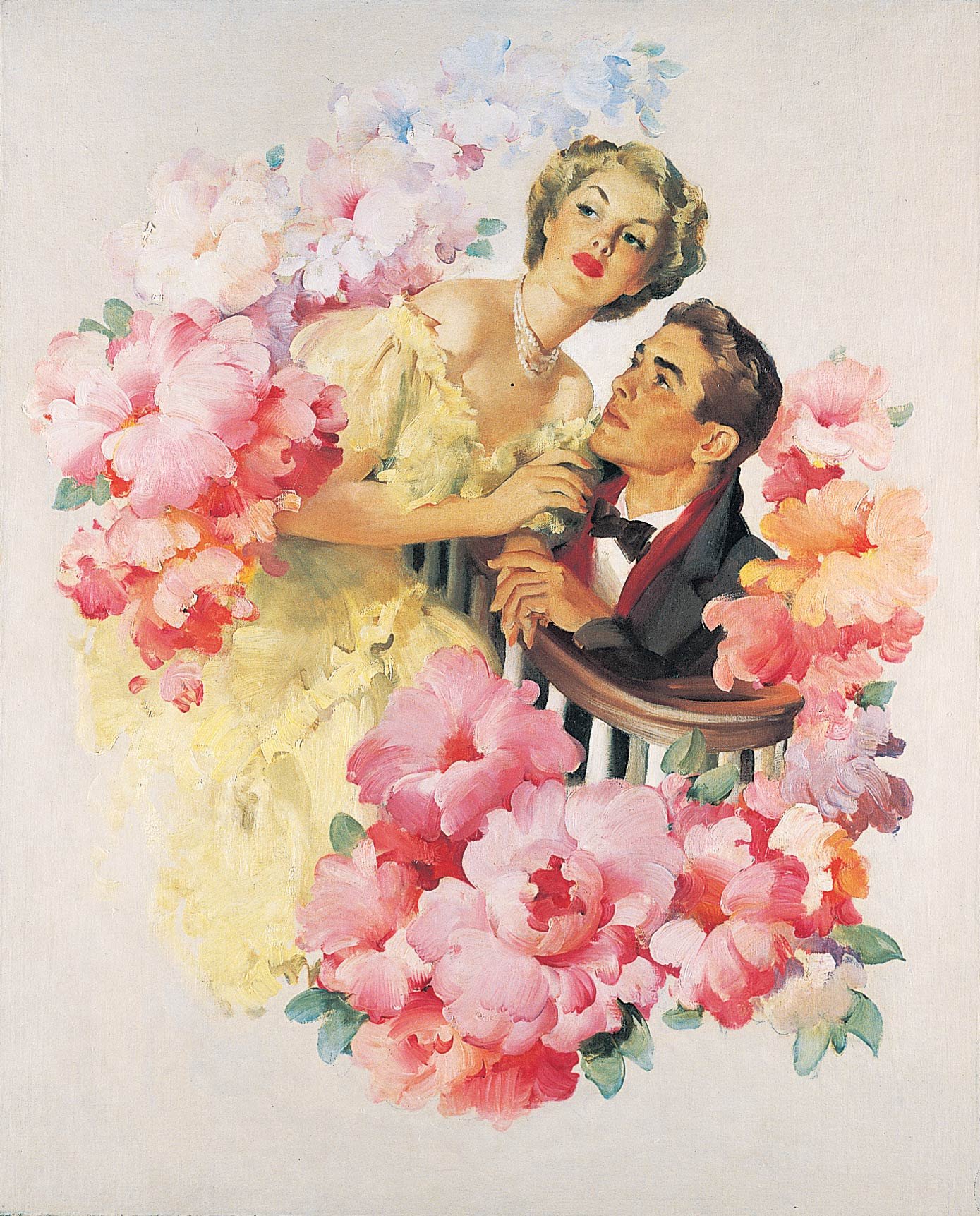   Haddon Sundblom (1899-1976)   Cashmere Soap Advertisement  c. 1946-1951, oil on canvas 37” x 30” Cashmere Bouquet Soap advertisement 