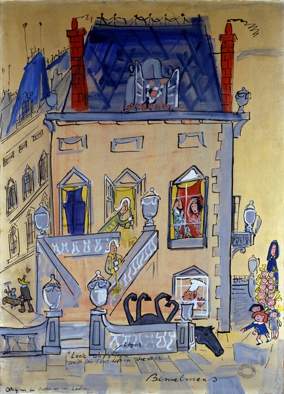   Ludwig Bemelmans (1898-1962)   Oh, Look Who is Lying There!  1961, watercolor on board 30” x 22”, signed lower right  Madeline in London,  by Ludwig Bemelmans, 1961, pg. 46 