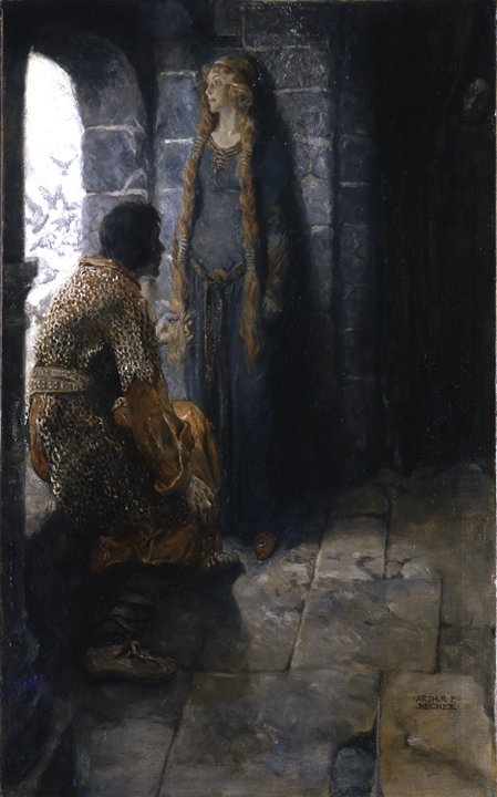   Arthur Becher (1877-1960)   Tell Me, Jubonata  c. 1920, oil on canvas 36” x 25”, signed lower right 