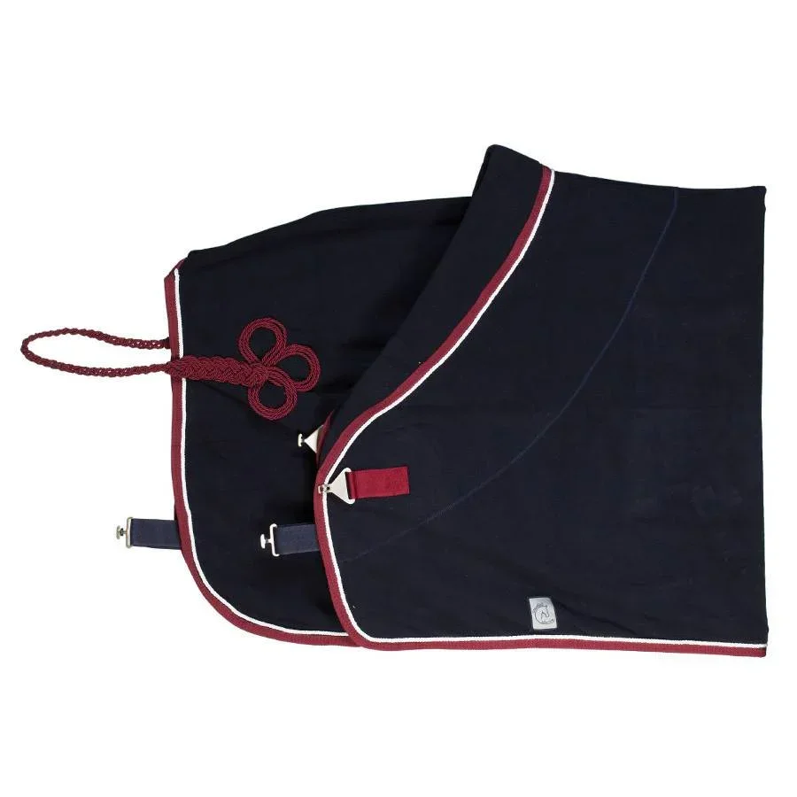 Chemise polaire poney Greenfield - bleu marine/bordeaux - blanc