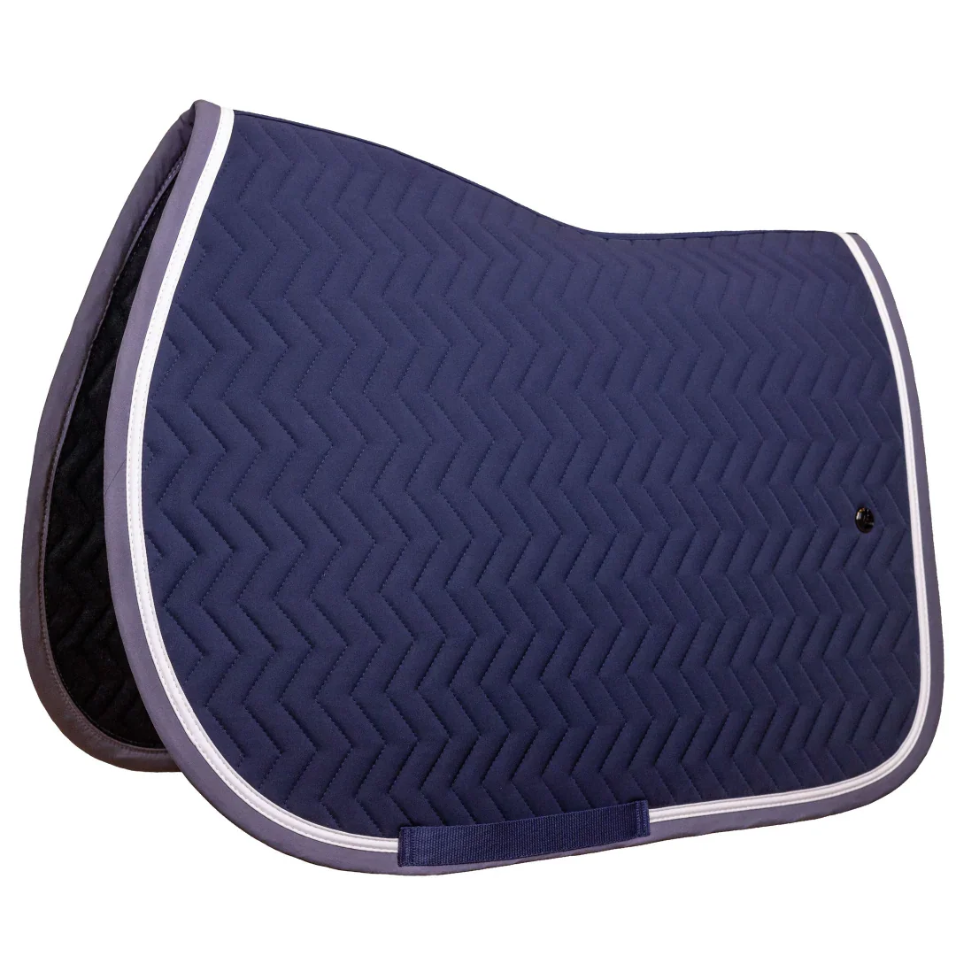Tapis de selle Arrow Greenfield- bleu marine/gris - blanc