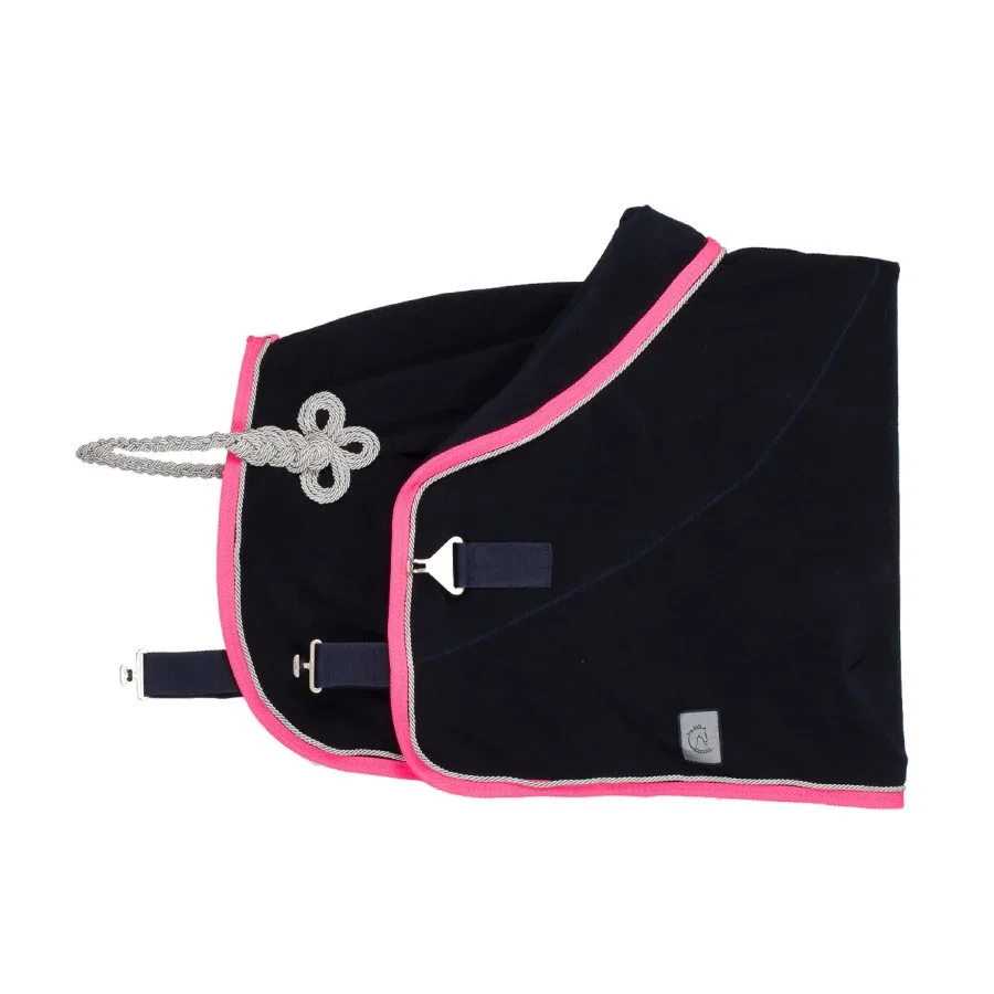 Chemise polaire poney Greenfield - bleu marine/fushia-gris argent