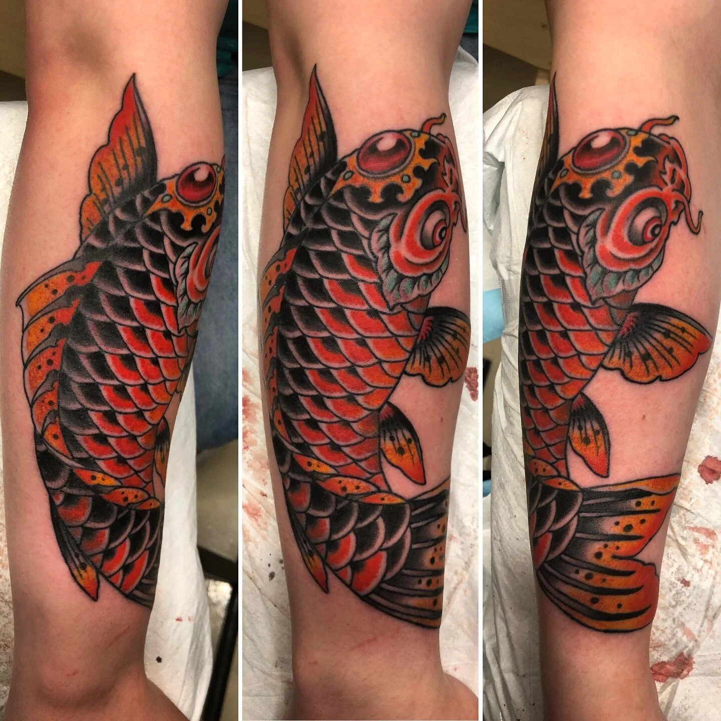 Thanks Eric !!!! I Wanna do more like this ! 
@mossandmarrowtattoo 
@mossandmarrowtattoo 

#koifish #koifishtattoo #colortattoo
#forarmtattoo #carpfishing