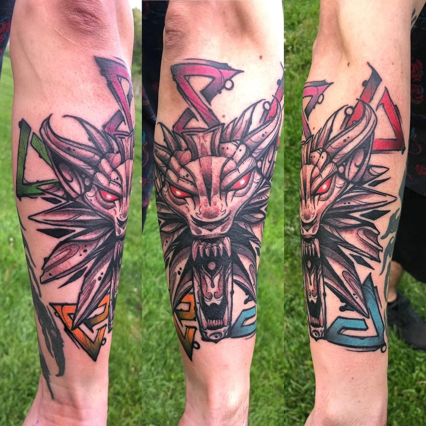 Witcher gap filler from yesterday. Thanks Martin!! Over at @eternaltigertattoo come and say hey! 
Made with @shipwreckirons