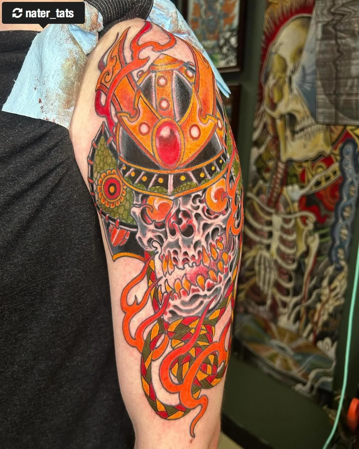 @nater_tats is looking to do more cool tattoos, check out his page for contact info and more work! 
-

Kabuto! Thanks @ty_stokes94

@mossandmarrowtattoo
Made with @shipwreckirons

#kabutohelmet #kabuto #samuritattoo #crystallaketattooshop #illinoista