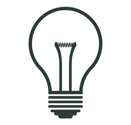 Outline of a light bulb