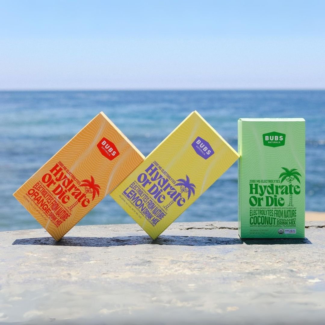Flavor up your water and stay hydrated with BUBS Hydrate or Die! Only Available at Sunrise Energize! Their hydrating mixes pack an energizing punch of electrolytes and light sweetness using natural ingredients.

Simply add these convenient sticks you