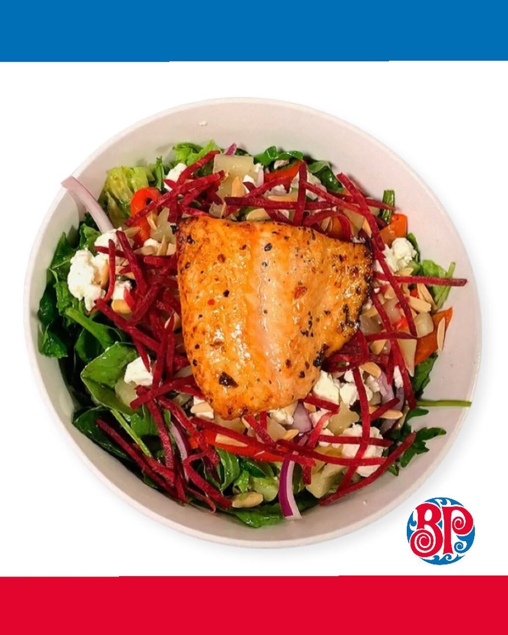 For the times you want something on the lighter side! 🥗

Pineapple, Beet &amp; Goat Cheese salad with a Salmon Filet to satisfy that hearty craving in a healthier way! 

#goatcheesesalad #healtyfood #salad #foodofinstagram #summermenu  #summbervibes