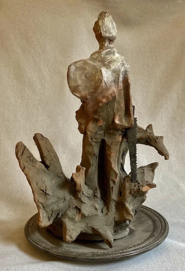 "A Brief, But Shining Moment", Raku, metal, 16 x 12 x 8“