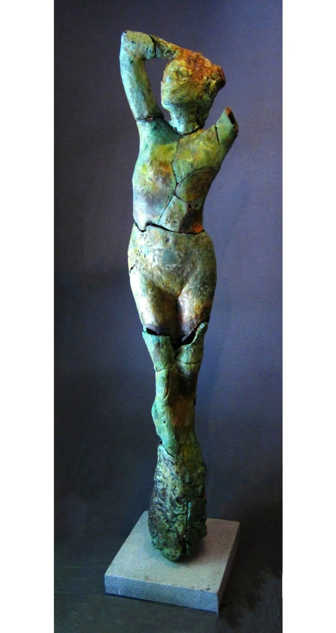 "Carpe Diem", Ceramic, marble  72x17x16"