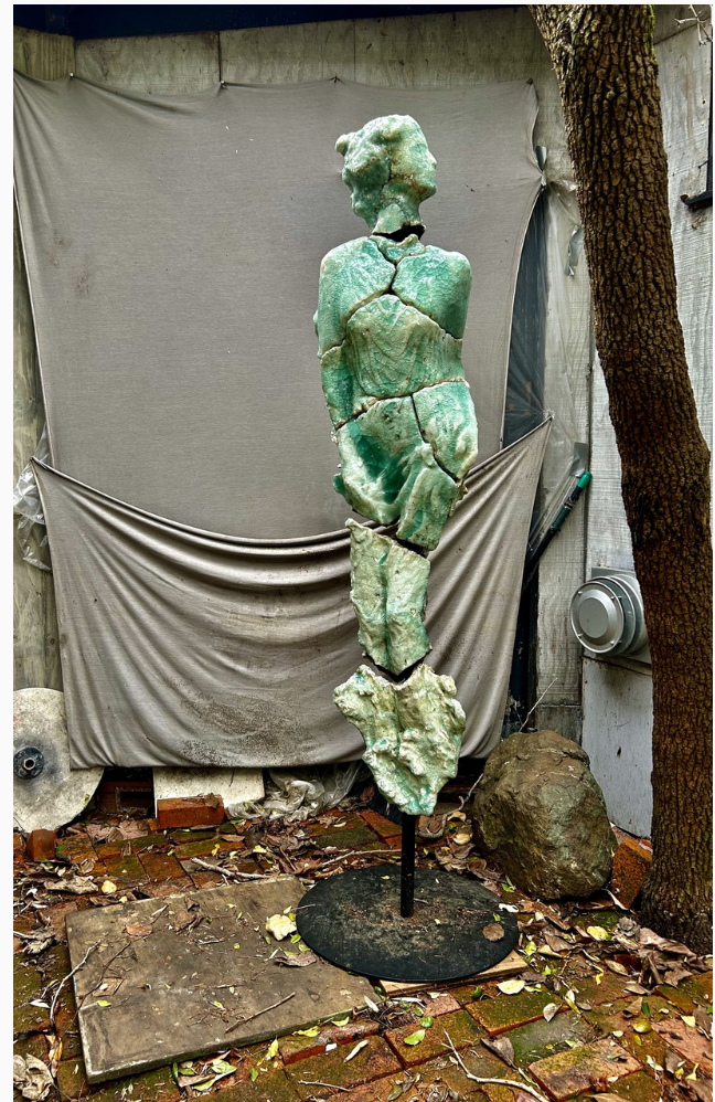 "Cloud 9", (frontal view) glass over clay 75"x22"x22"  2024