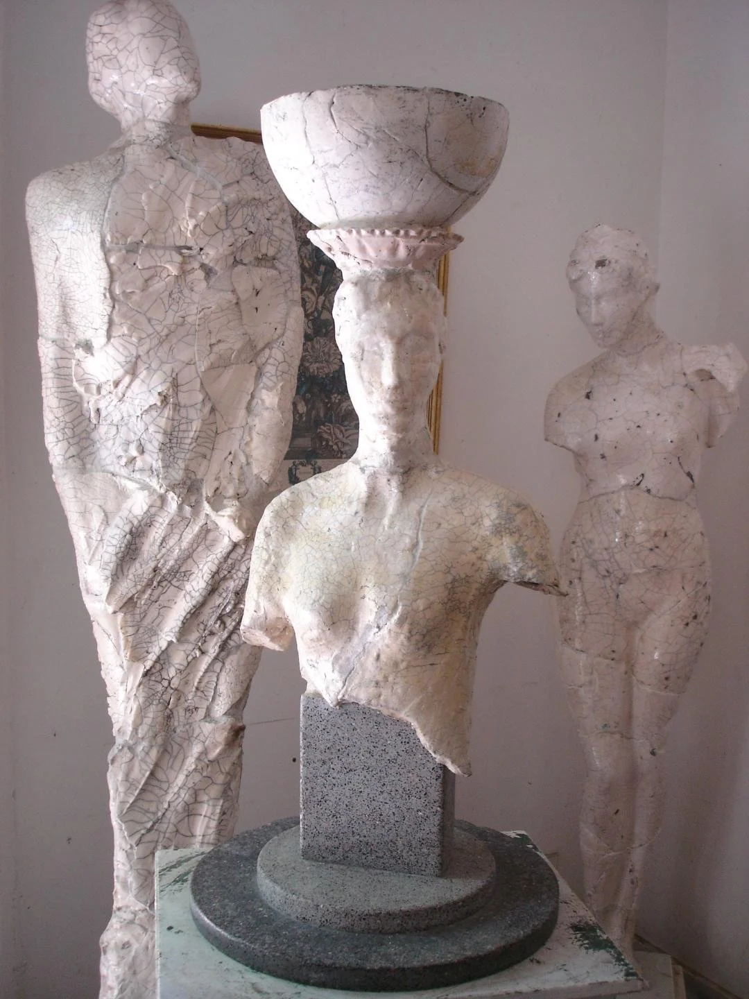 "Untitled", ceramic and terrazzo, 38 x18 x 18" column/ alcove/ table top
