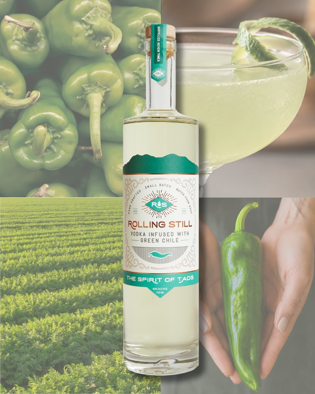 The easiest way to give your cocktail a little spark?

Pour this. 💚

#RollingStillSpirits #GreenChileVodka #TheSpiritOfTaos #SpicyCocktails