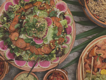 Chef-crafted, plant-forward seasonal plates served during the retreat.