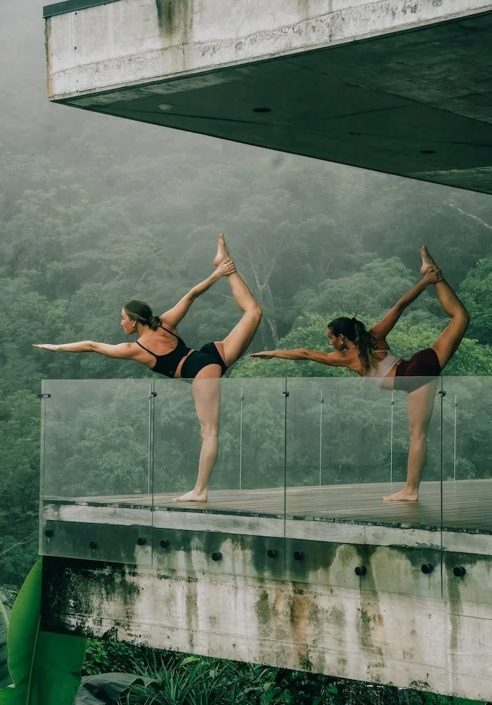 Group yoga practice at dusk during Costa Rica Casa Retreats experience