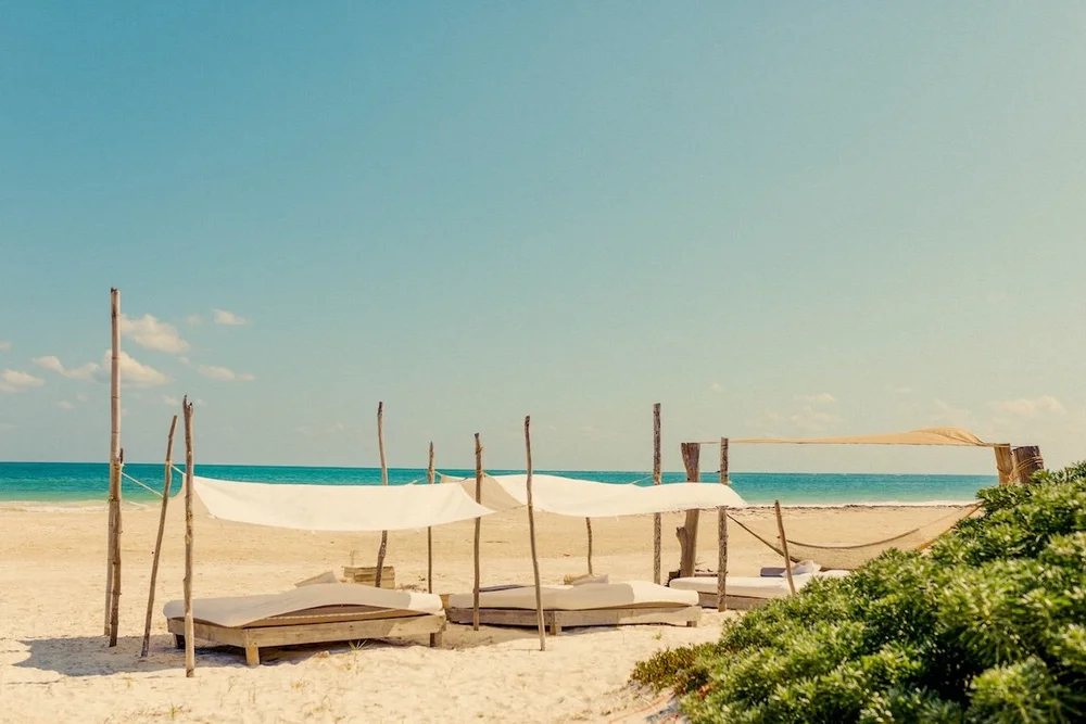 Private beach and hammocks