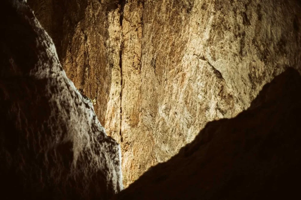 Limestone cave in Aveyron, Southern France, explored during Casa Retreats France