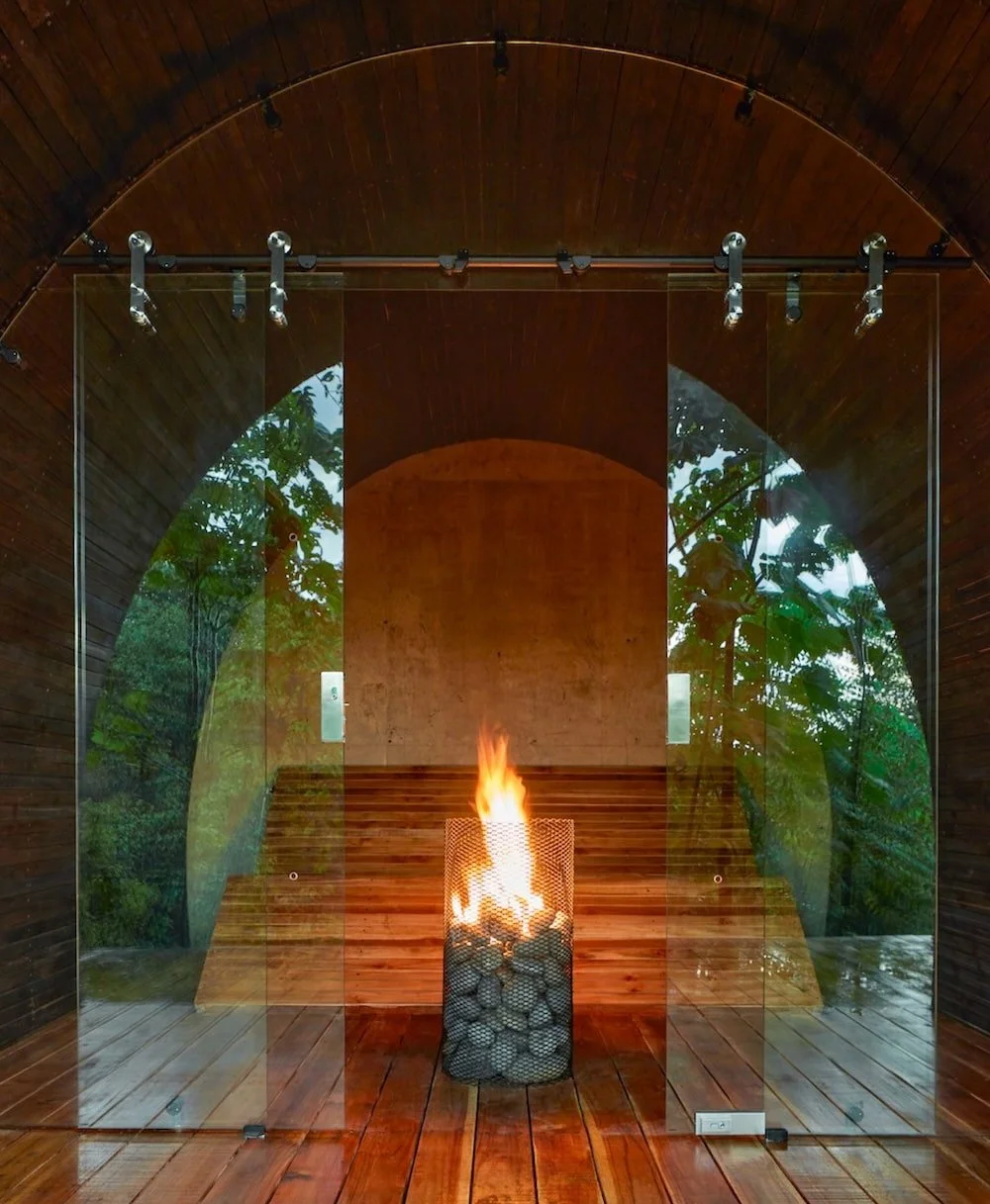 Fire-warmed sauna at Costa Rica wellness retreat in Uvita