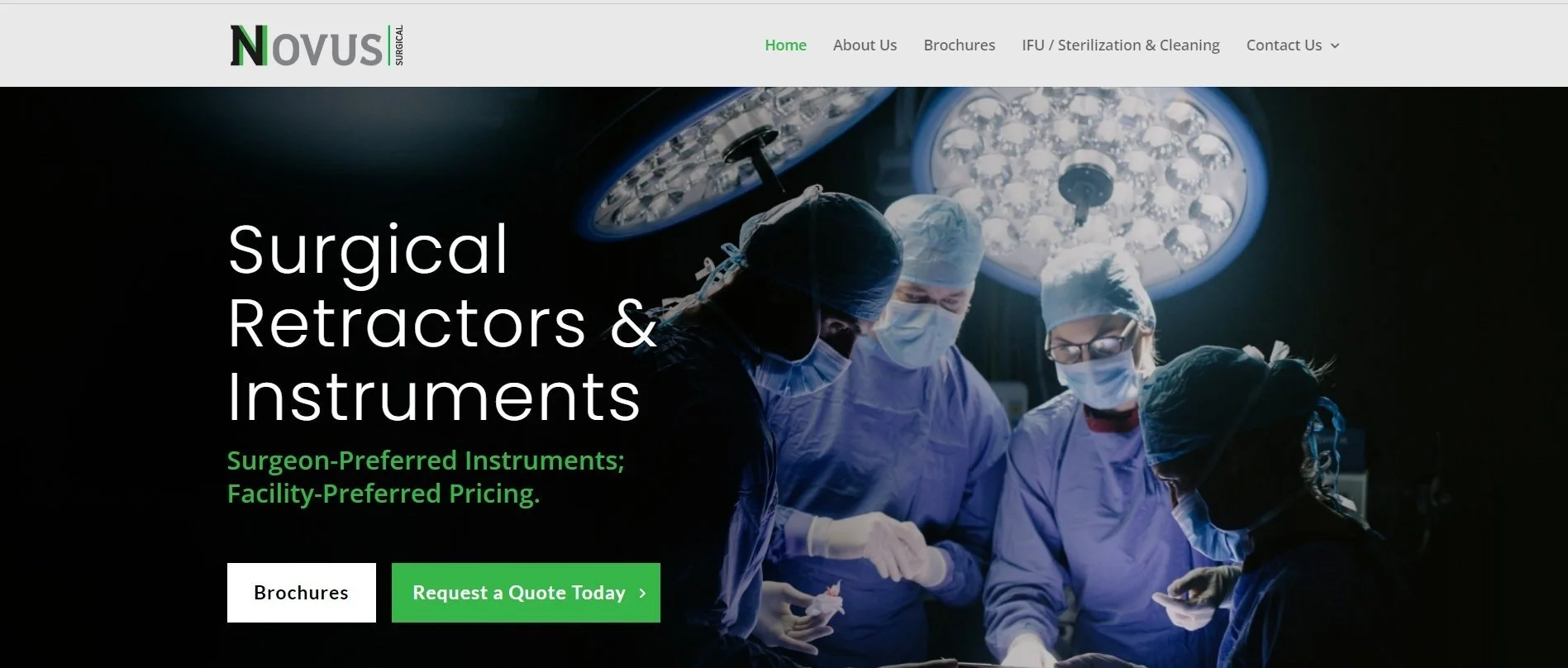 Website Banner for Novus Surgical