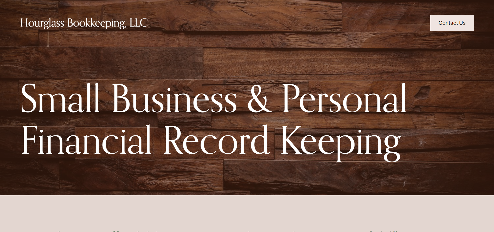 Website Banner for Hourglass Bookkeeping