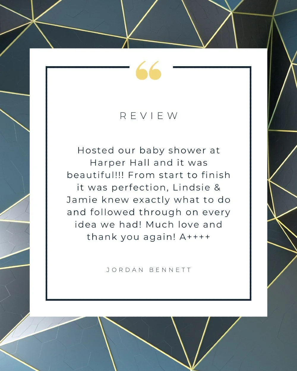 🎊 Testimonial Thursday 🎊

Elegant weddings, memorable social gatherings, and seamless corporate events&mdash;our venue is designed to impress. Thank you for your kind words and for letting us be part of your special moments in Downtown Lexington!

