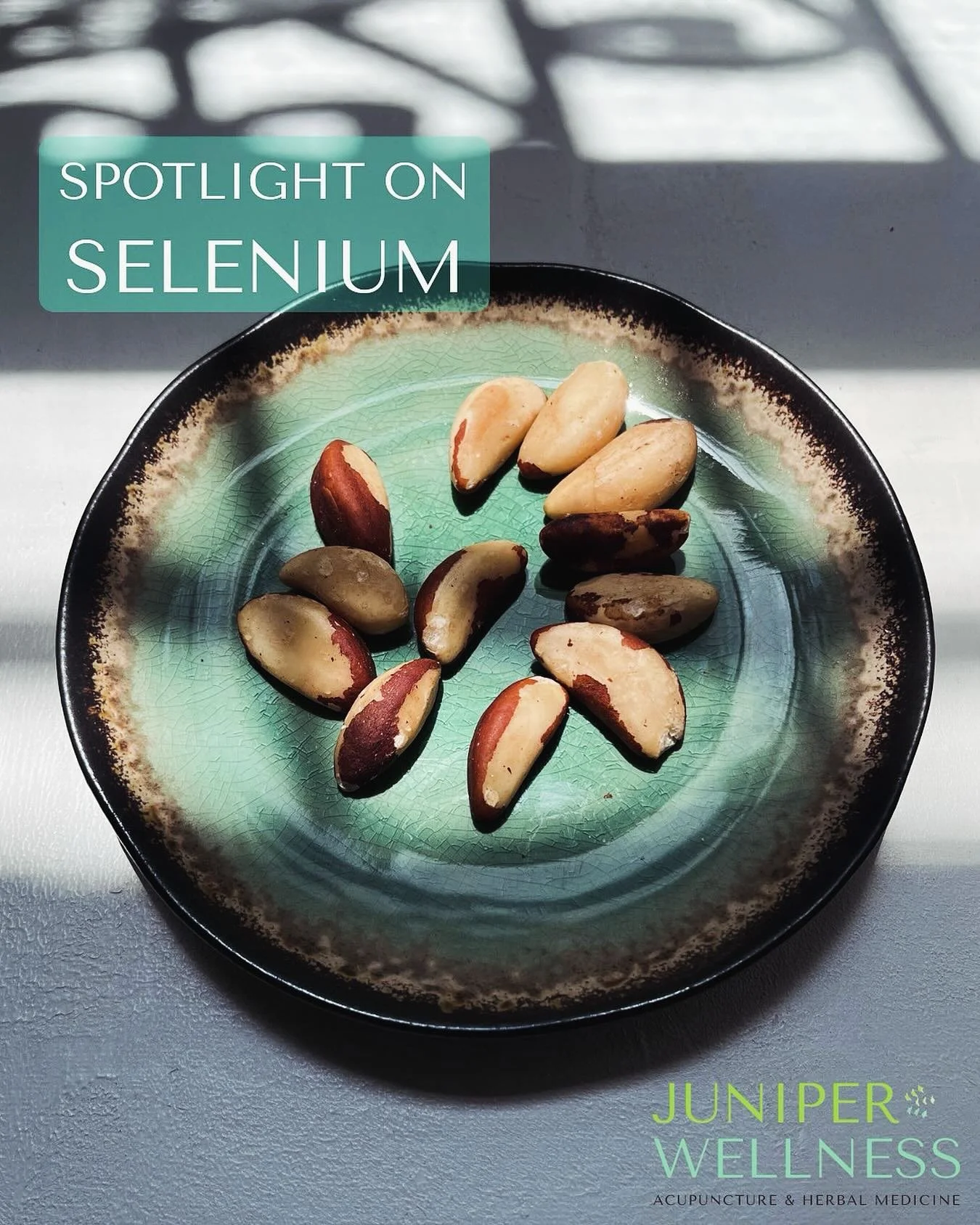 Spotlight on SELENIUM
(Eat your Brazil nuts!)

I get a lot of questions about supplements, and while there&rsquo;s a place for them, it&rsquo;s always best to start with your diet when possible. 

Selenium is a crucial nutrient for fertility in both 