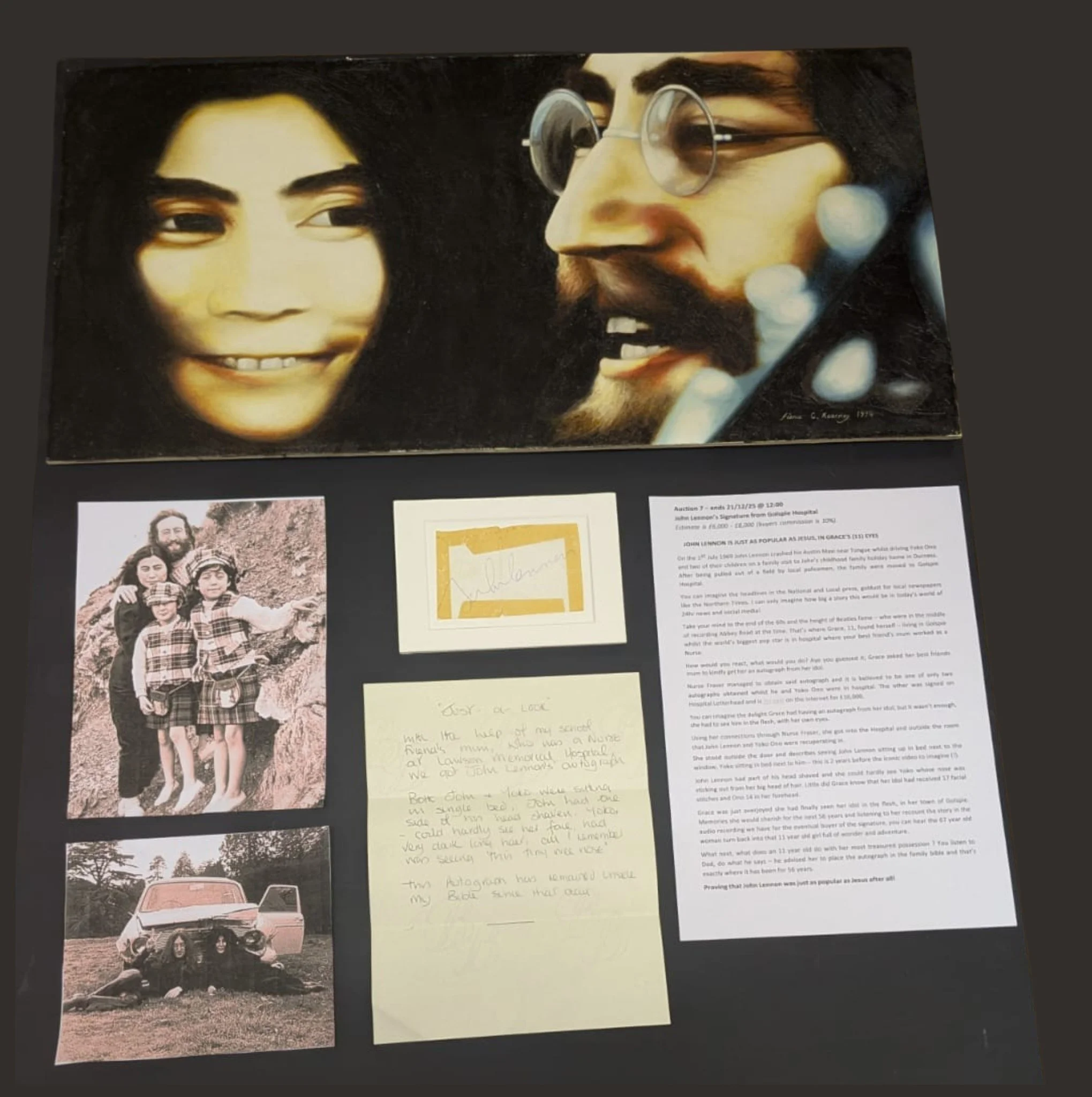 John Lennon’s Signature from Golspie Hospital