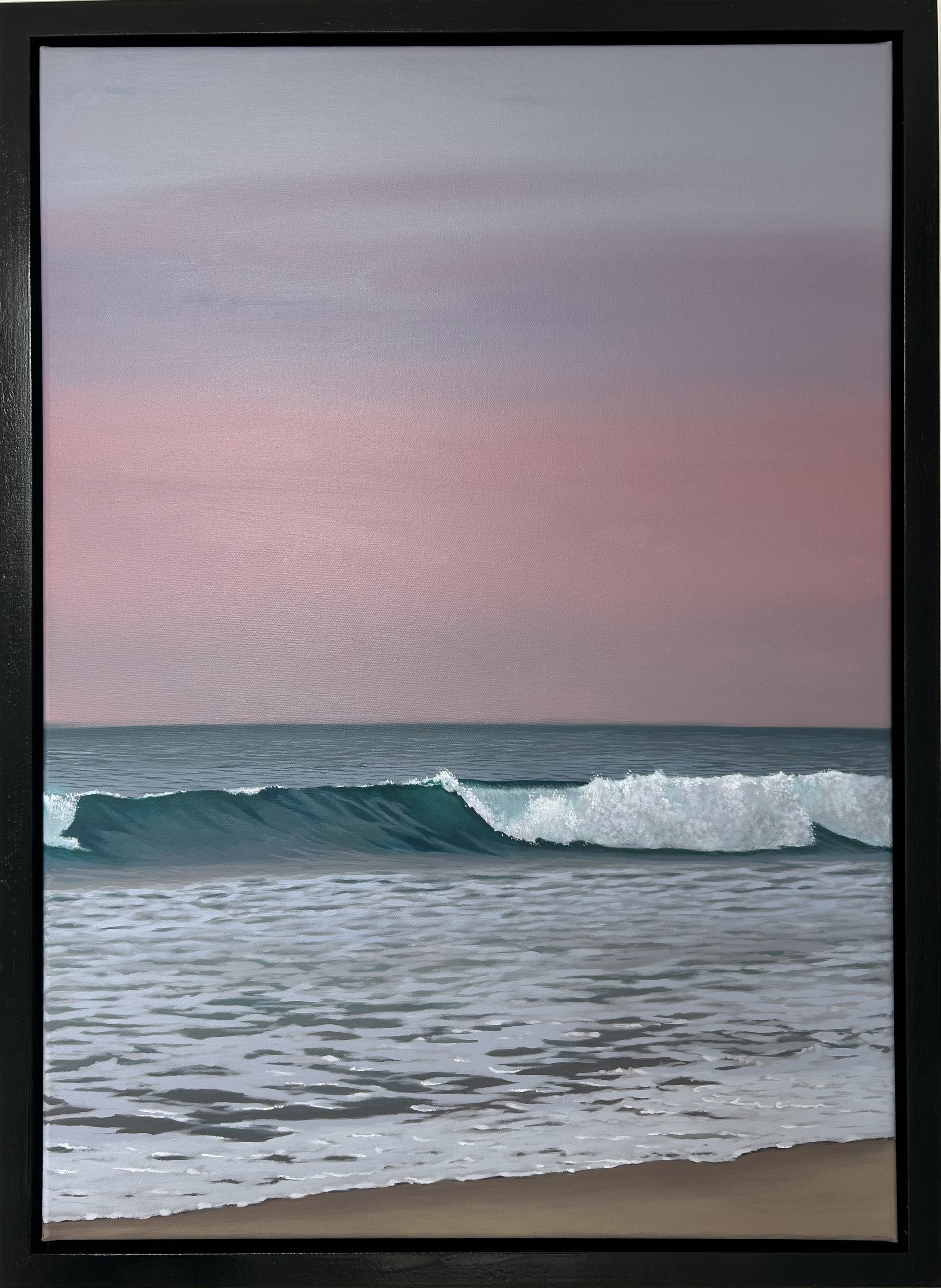 oil painting. sunset. seascape. pink sky. porthmeor. stIves. original art.