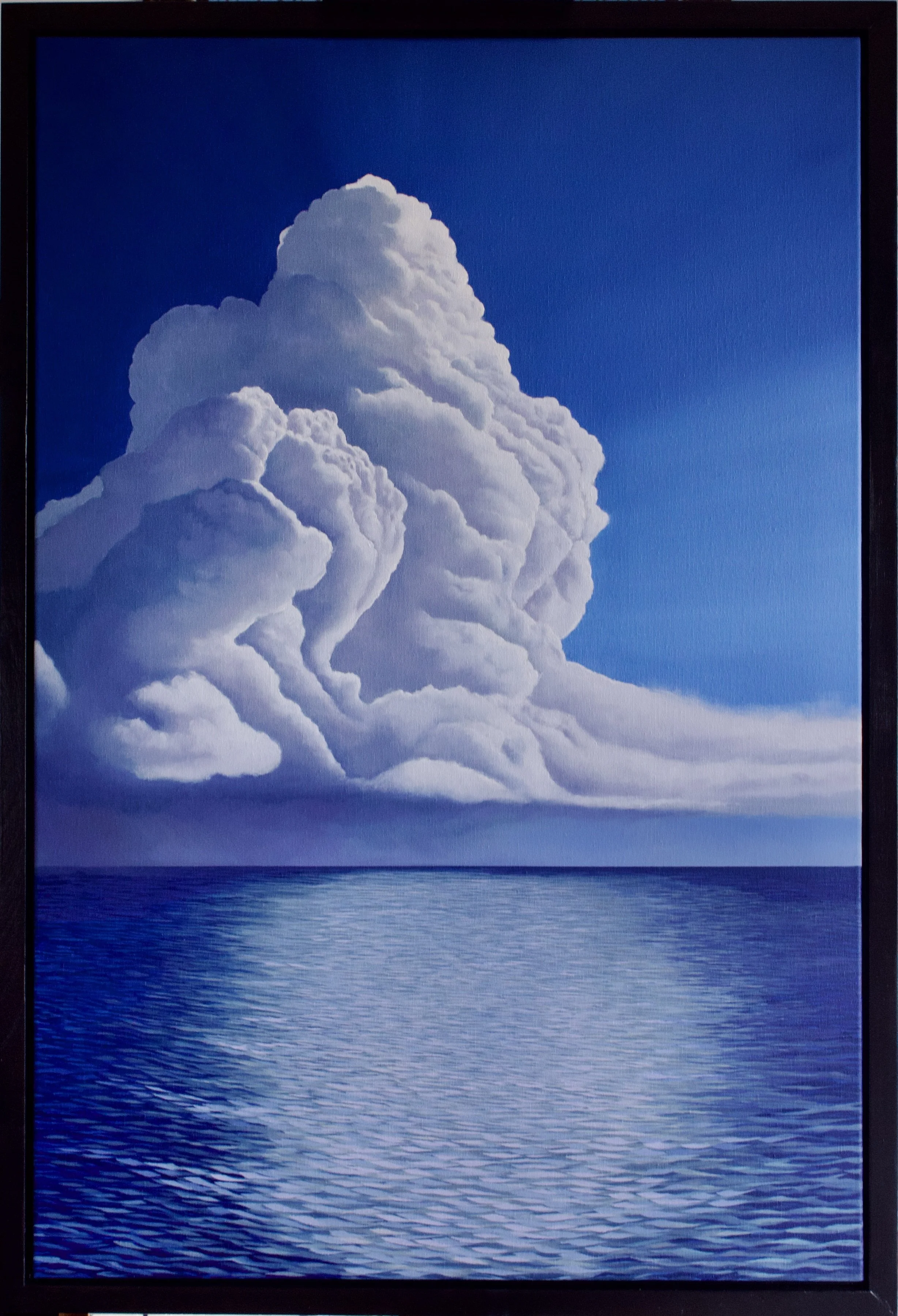 oil painting. cumulus cloud. seascape. blue sky. stIves. original art.