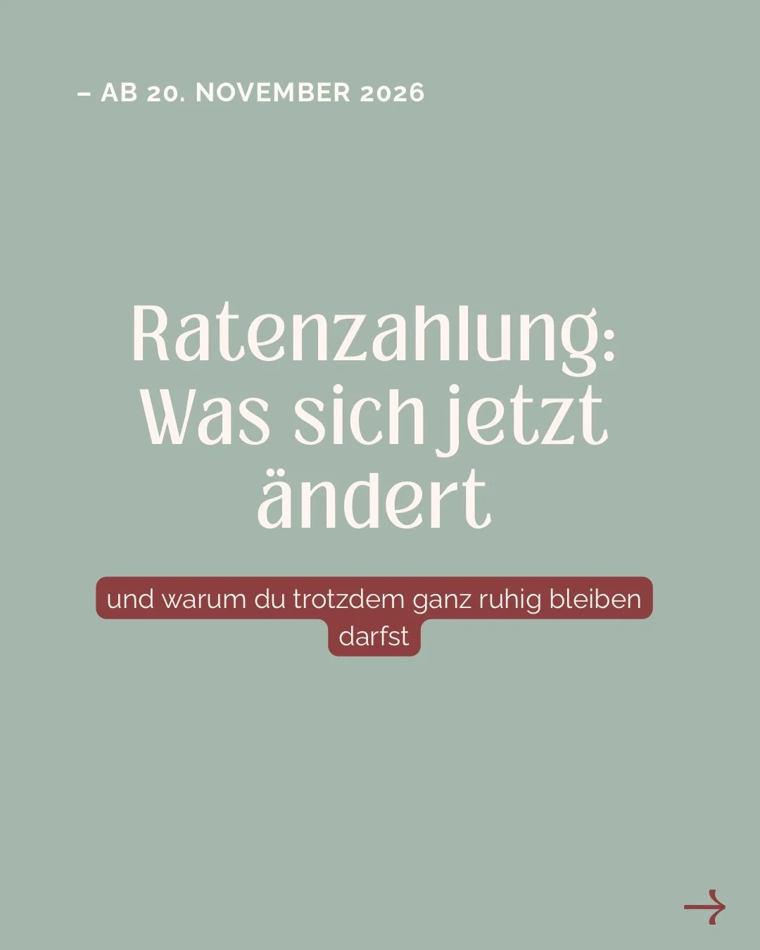 Am 20. November &auml;ndert sich etwas, das in vielen Coaching-Businesses ganz leise im Hintergrund mitl&auml;uft, und ich habe selbst nur durch eine Mail meines Zahlungsanbieters davon erfahren: die Regeln f&uuml;r Ratenzahlung.

Im ersten Moment ha