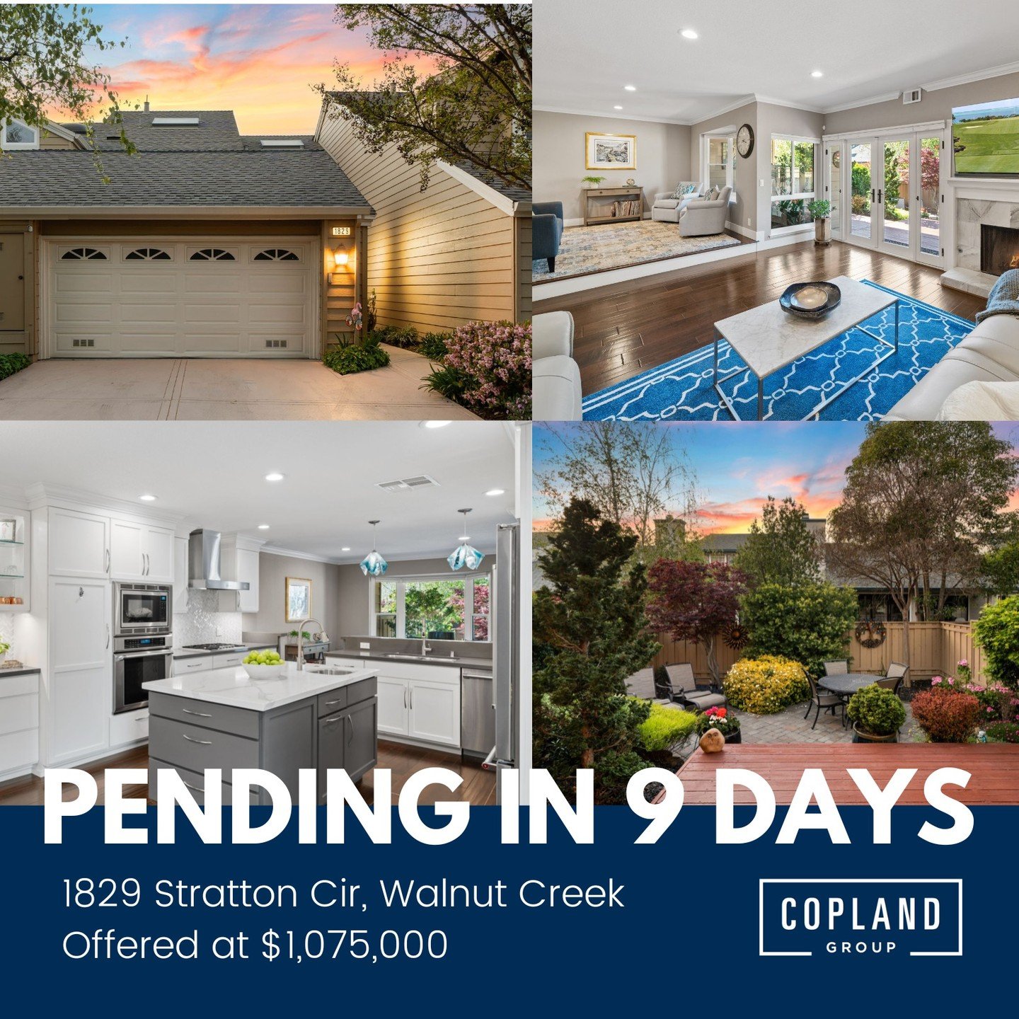 🤩🎉💥 PENDING IN 9 DAYS!!! 🤩🎉💥

We are thrilled for our amazing clients who are now in escrow at 1829 Stratton Circle, in Walnut Creek

This was a truly special listing, the sellers went above and beyond with updating it to absolute perfection - 