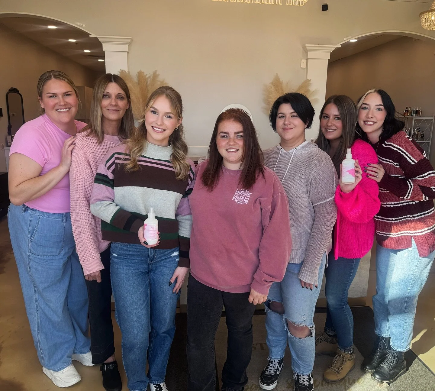 Yesterday&rsquo;s pink crew! Every Wednesday during October, we invite clients to join us in supporting Breast Cancer Awareness Month by wearing pink to their appointment. Clients who do so will receive 10% off retail purchases (excluding kits) 💗

W