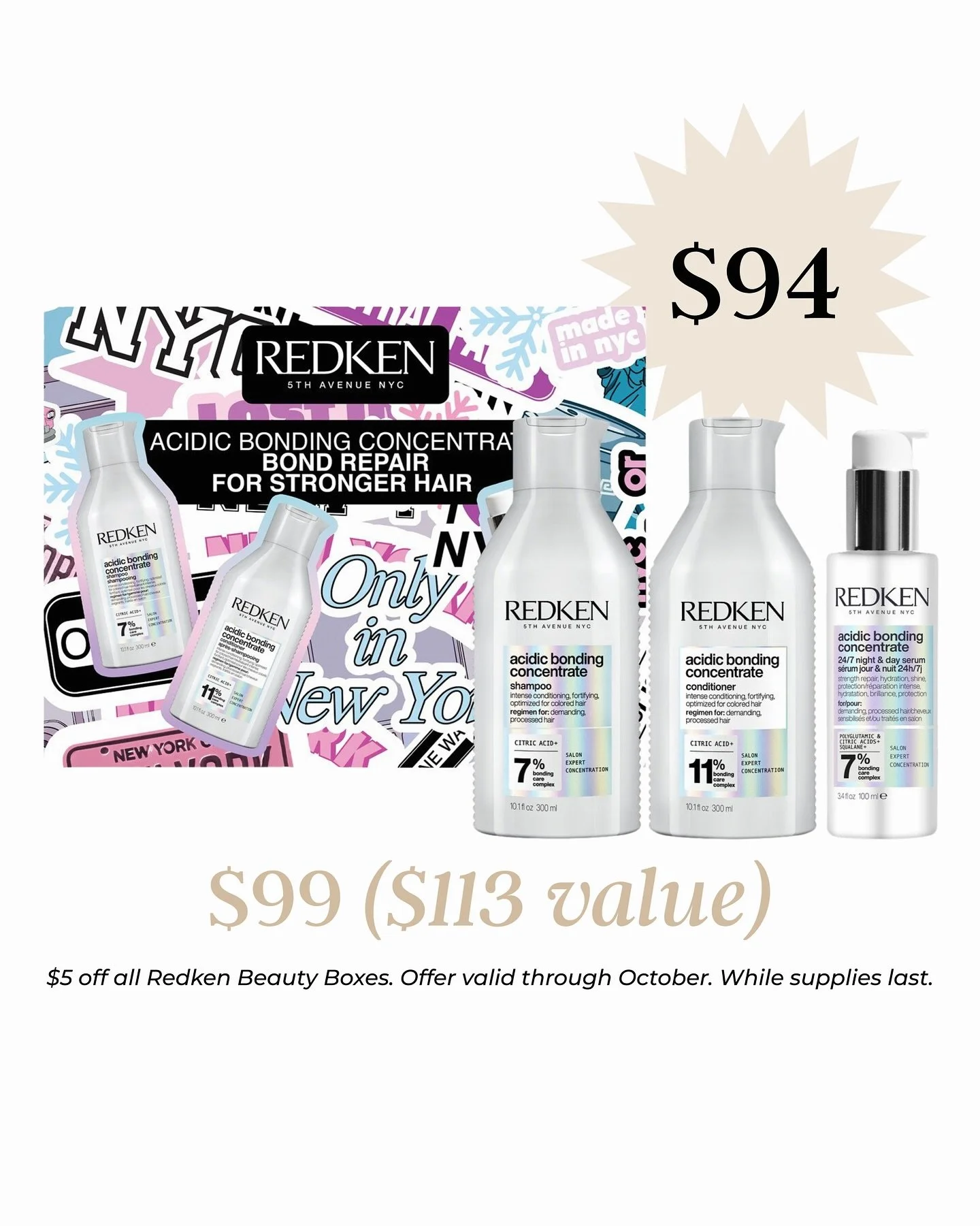 Such a good deal ✨

Snag a Redken Beauty Box for $5 OFF! This month only while supplies last! 💕